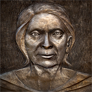 Female Portrait - Bas-Relief Sculpture - Cold Cast Bronze